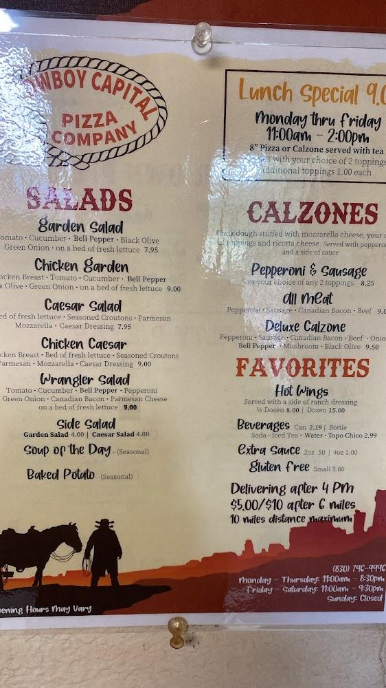 Cowboy Capital Pizza Company Menu image 4